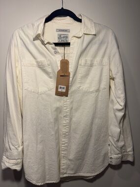 Lucky Brand Cream Boyfriend Shirt